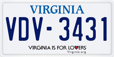VA license plate VDV3431