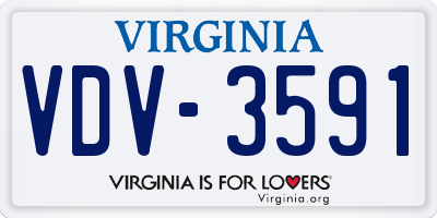VA license plate VDV3591