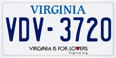VA license plate VDV3720