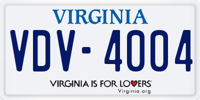 VA license plate VDV4004