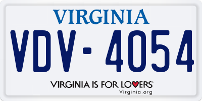 VA license plate VDV4054