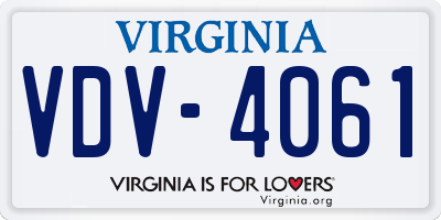 VA license plate VDV4061