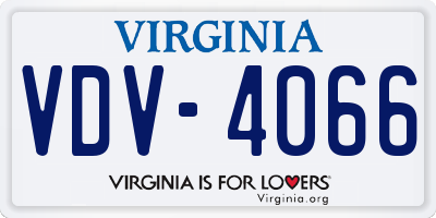 VA license plate VDV4066