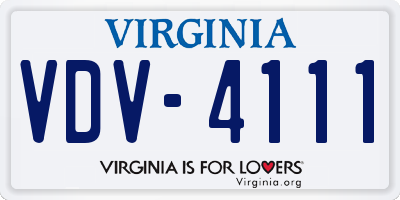 VA license plate VDV4111
