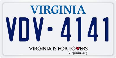 VA license plate VDV4141