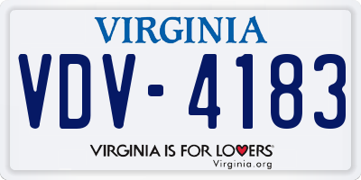 VA license plate VDV4183