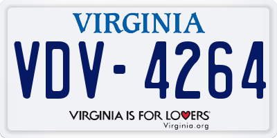 VA license plate VDV4264