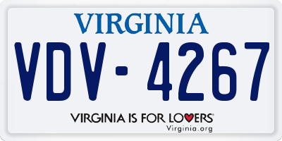 VA license plate VDV4267