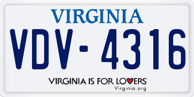 VA license plate VDV4316