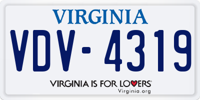 VA license plate VDV4319