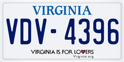 VA license plate VDV4396