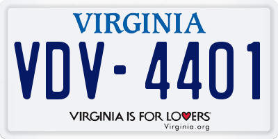 VA license plate VDV4401