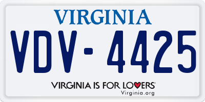 VA license plate VDV4425