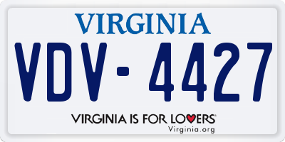 VA license plate VDV4427