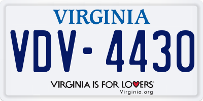 VA license plate VDV4430