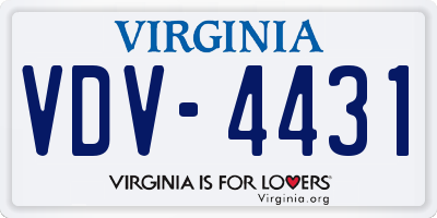 VA license plate VDV4431