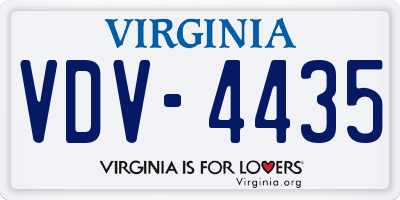 VA license plate VDV4435