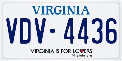 VA license plate VDV4436