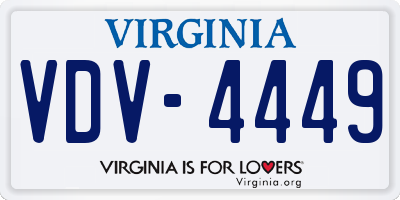 VA license plate VDV4449
