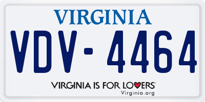 VA license plate VDV4464