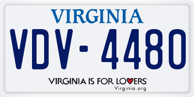 VA license plate VDV4480