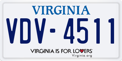 VA license plate VDV4511