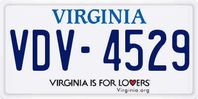 VA license plate VDV4529