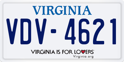 VA license plate VDV4621