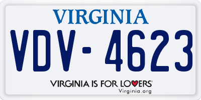 VA license plate VDV4623