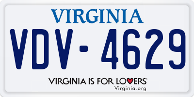 VA license plate VDV4629