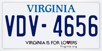 VA license plate VDV4656
