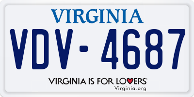 VA license plate VDV4687