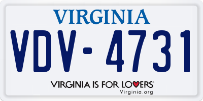 VA license plate VDV4731