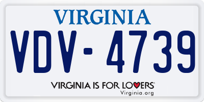 VA license plate VDV4739
