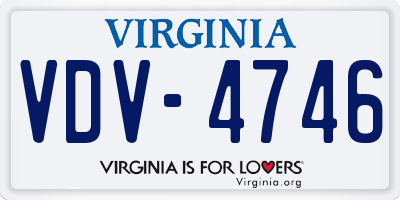 VA license plate VDV4746