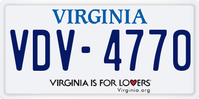 VA license plate VDV4770