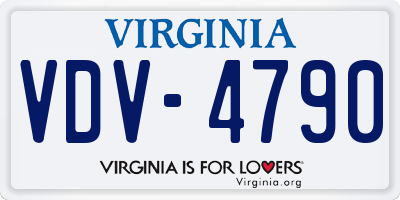VA license plate VDV4790