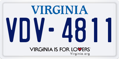 VA license plate VDV4811