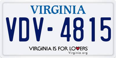 VA license plate VDV4815