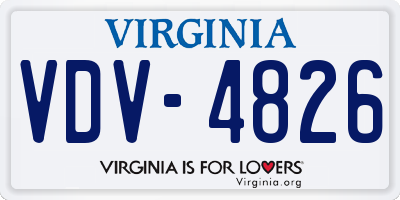 VA license plate VDV4826