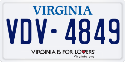 VA license plate VDV4849