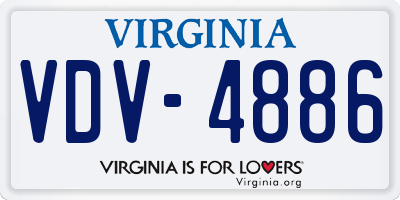 VA license plate VDV4886