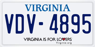 VA license plate VDV4895