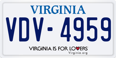 VA license plate VDV4959