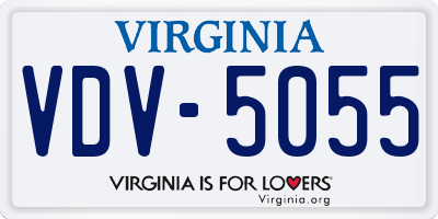 VA license plate VDV5055