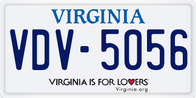 VA license plate VDV5056