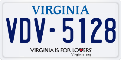 VA license plate VDV5128