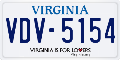 VA license plate VDV5154