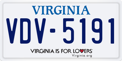 VA license plate VDV5191
