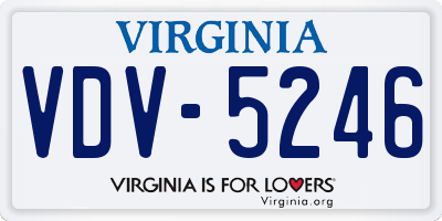 VA license plate VDV5246